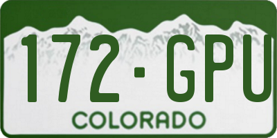 CO license plate 172GPU