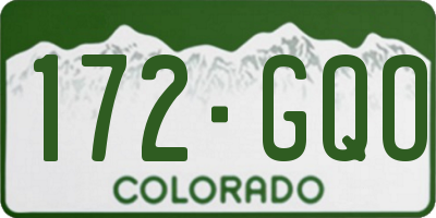 CO license plate 172GQO