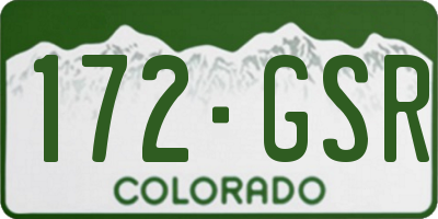 CO license plate 172GSR