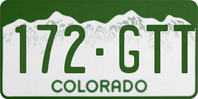 CO license plate 172GTT