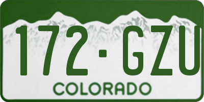 CO license plate 172GZU