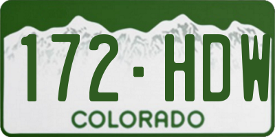 CO license plate 172HDW