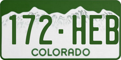 CO license plate 172HEB