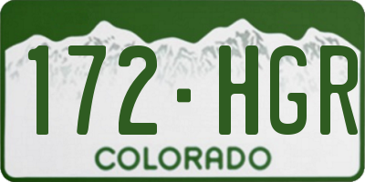 CO license plate 172HGR