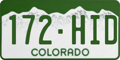 CO license plate 172HID