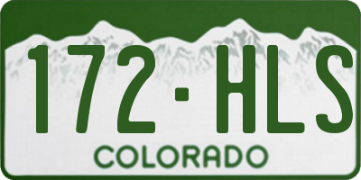 CO license plate 172HLS