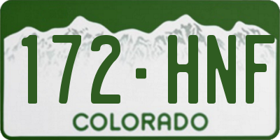 CO license plate 172HNF