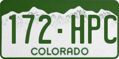 CO license plate 172HPC