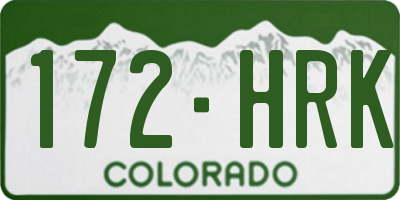 CO license plate 172HRK