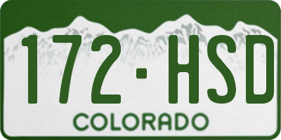 CO license plate 172HSD