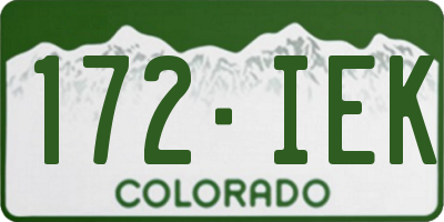 CO license plate 172IEK