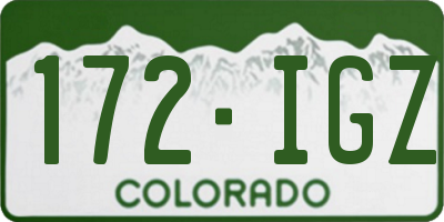 CO license plate 172IGZ