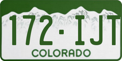 CO license plate 172IJT