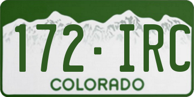 CO license plate 172IRC