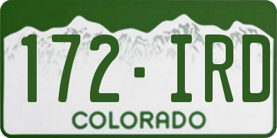 CO license plate 172IRD