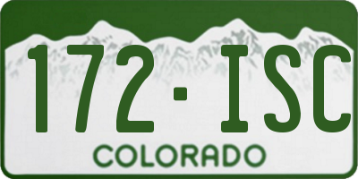 CO license plate 172ISC