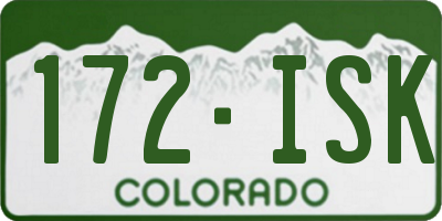 CO license plate 172ISK
