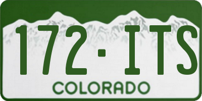 CO license plate 172ITS