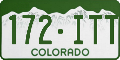 CO license plate 172ITT