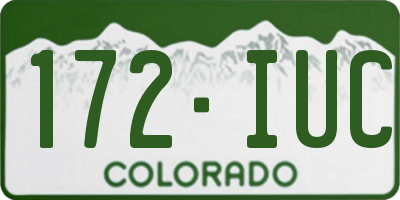 CO license plate 172IUC