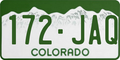 CO license plate 172JAQ