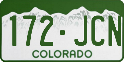 CO license plate 172JCN