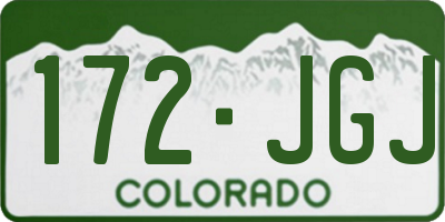 CO license plate 172JGJ