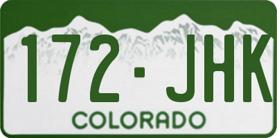 CO license plate 172JHK