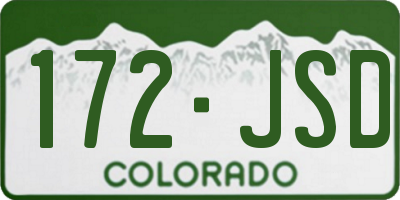 CO license plate 172JSD