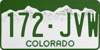 CO license plate 172JVW