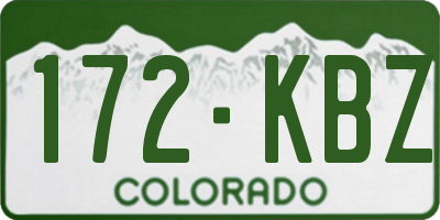 CO license plate 172KBZ