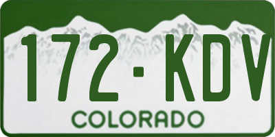 CO license plate 172KDV