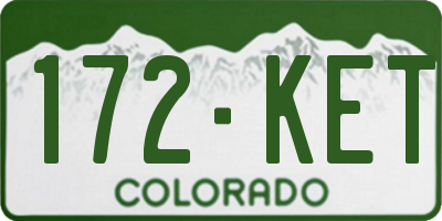 CO license plate 172KET