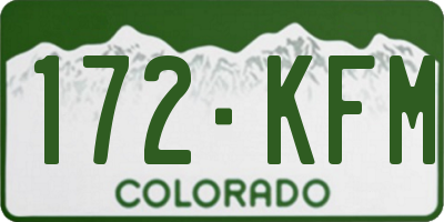CO license plate 172KFM