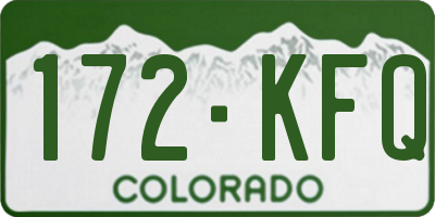 CO license plate 172KFQ