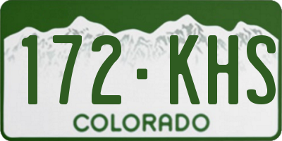 CO license plate 172KHS