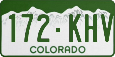 CO license plate 172KHV