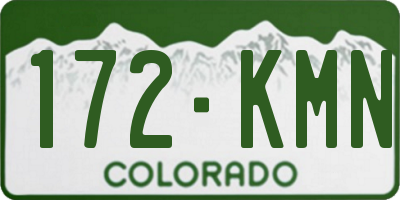 CO license plate 172KMN