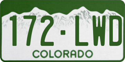 CO license plate 172LWD