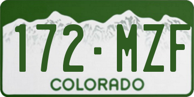 CO license plate 172MZF