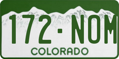 CO license plate 172NOM