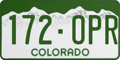 CO license plate 172OPR