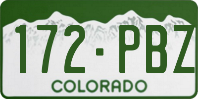 CO license plate 172PBZ
