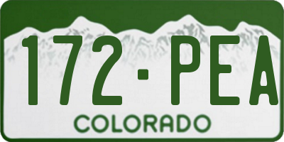 CO license plate 172PEA