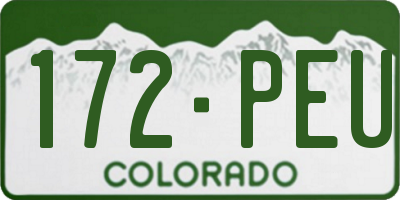 CO license plate 172PEU