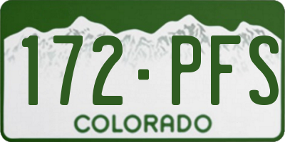 CO license plate 172PFS
