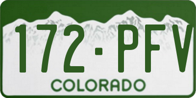 CO license plate 172PFV