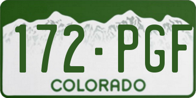 CO license plate 172PGF
