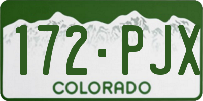 CO license plate 172PJX