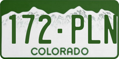 CO license plate 172PLN